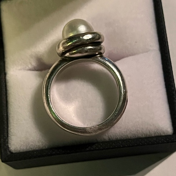 Very unique modernist wrap around design james avery pearl ring - Picture 6 of 8